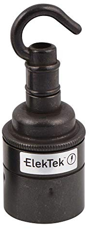 ElekTek Douille patère ES Edison à vis E27 et jupe lisse avec crochet accessoire Idéale pour les ampoules à filament vintage Bronze