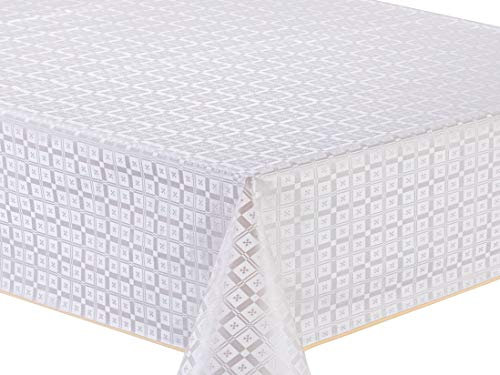 Home Direct Embossed Rectangular Oilcloth PVC Wipe Clean Tablecloth Table Cover 140cm x 180cm 55x70 Beige Grey