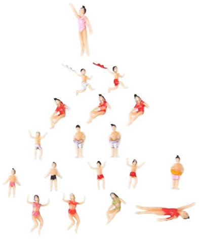 CULER 20pcs Strand-Thema Painted Modellbahn Menschen Figuren Maßstab Ho Perfekt für Layout- oder Diorama