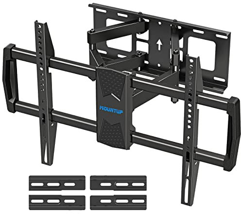 MOUNTUP Soporte de pared para TV, movimiento completo, giratorio e inclinable para televisores de 42 a 70 pulgadas, pantalla planacurva, soporte articulado de pared para TV con Max VESA 600 x 400