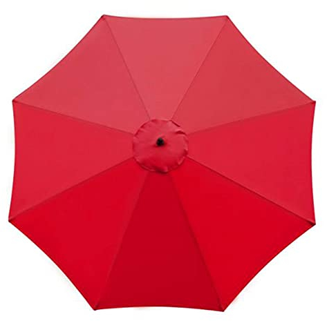 SMLJFO - Telo di ricambio per ombrellone da 3 m, 8 costole, impermeabile, anti-ultravioletto, in tessuto, colore: rosso