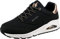 Skechers Uno- Shimmer Away, Scarpe da Ginnastica Donna, Black Durabuck Rose Gold Duraleather Trim, 36 EU