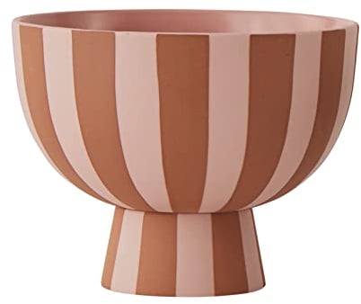OYOY Toppu Mini Bowl Caramel/Rose – Kleine Deko-Schale aus Keramik, Ø12 x H10 cm, Rosa/Karamell