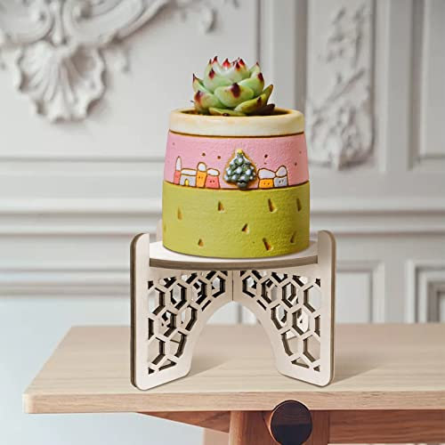 Dinglong Support pour Plant, Support à Fleurs en Bambou, Pot de Fleur Interieur, Pot de Fleur avec Support, Pot Plante Intérieur, Convient aux Pots de Fleurs Intérieurs et Extérieur Entre 15CM (D)