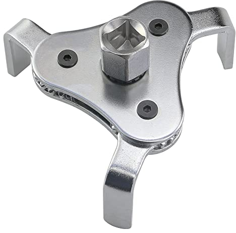 YISIZES Oil Filter Claw Wrench, Universal Oil Filter Sockect Removal Pliers Tool, 3 Jaw Adjustable Oil Filter Remover Clamp Tool, Grip The Oils from 55mm-110mm, Fits Most Cars Trucks Motorcycles