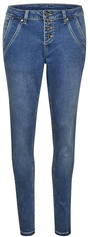 Cream Damen Women's Pants Mid Waist Skinny Slim Jeans, Rich Blue Denim, 31