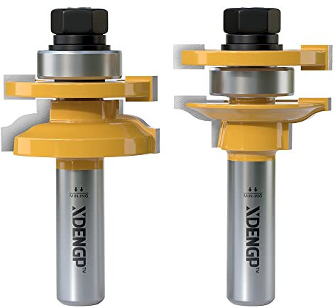 XDENGP 2PCS Ogee Style Rail and Stile Router Bits Set 1/2 Inch Shank, 3/8 Inch Cutting Depth, Up to 1 Inch Stock, Kitchen Cabinet Door Frame Shaper Cutters Raise Panel Making Router Bit Set