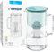 Wessper Caraffa Filtrante di Vetro con 1 Cartuccia Aquaclassic (Compatibile con Brita Classic), Elimina Cloro, Impurità e Metalli Pesanti, 3 Litri, Menta