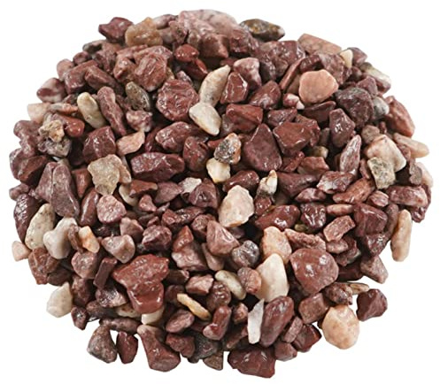 BDSTT Guijarros de jardín Natural Flor de Piedra de bonsái Maceta pequeña Piedras de Plantas suculentas Grava al Aire Libre Jarrón suculento decorativo-5-8 mm, Rojo (100 g)