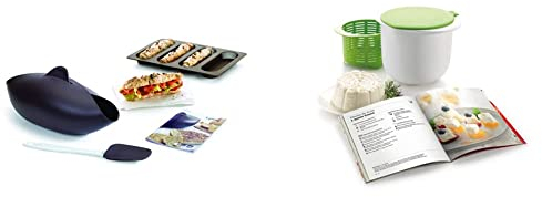 Lékué Kit para Hacer Pan, Silicona, marrón, 30 x 25 x 15 cm (3000085SURM017) & Kit para elaborar queso fresco y libro de recetas en español
