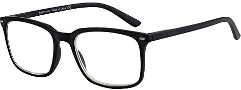 ZENOTTIC Gafas de Lectura Anti-Blu-ray, Gafas Cuadradas Antifatiga de Moda para Hombres Montura Clásicasx1,0