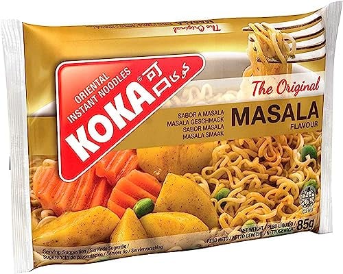 Koka Oriental Style Instant Noodles | Masala Flavour | Snack or Meal Accompaniment | Ready in 2 Minutes | 85g (Pack of 30)