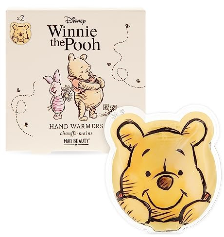 Winnie the Pooh Hand Warmers Reusable x2 | Mad Beauty | Disney Cute Bear Character Design | Thin, No need Battery | Heating, Fun Warm Gift for Men, Women, Adults