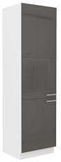 Küchen Hochschrank 60 cm Lara Grau Hochglanz Küchenzeile Küchenblock Küche