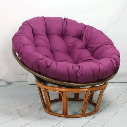 Bettschlange Hängesessel Kissen,Papasansessel Kissen,Lesesessel Rund, Gartensessel Sitzkissen,Papasan Hängesessel Kissen(Stühle Nicht Enthalten),Violett,50x50cm