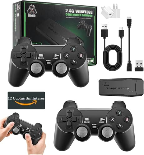 MBVBN Consola de Juegos Retro Inalámbrica 64G,con Controladores Inalámbricos Duales de 2.4 G,Salida 4K HDMI TV Videojuegos,,más de 13000 Juegos Integrados