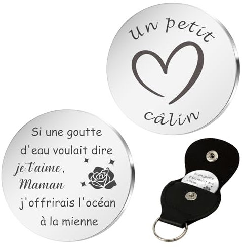 Un Petit Câlin Porte Clef - Cadeau Personnalisé pour Homme, Femme, Maman, Papa, Soeur, Frère, Mamie, Collègue, Amie, Copain, Copine - Saint Valentin, Noel, Anniversaire, Merci