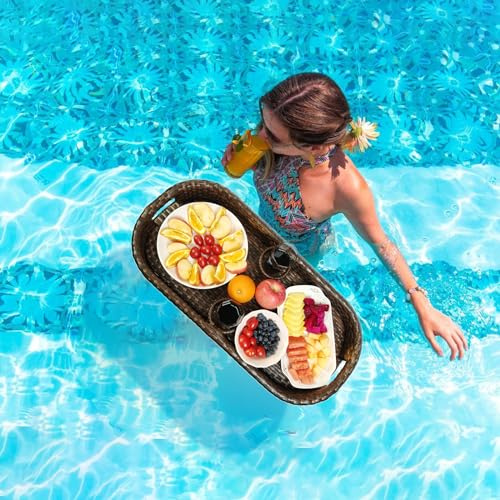 Floating Tray for Pool，Floating Pool Tray, Floating Tray - Floating Pool Table, Ideal for Food & Drinks - Floating Table for Pool - Essential Floating Food Tray for Pool Activities