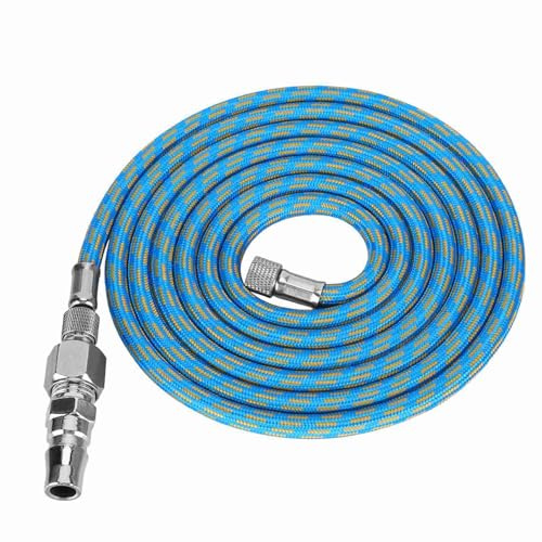 Nylon Braided Airbrush Hose Adapter, Unique Braided Wall Construction Resists Kinking or Twisting, 1/8in‑1/4in Airbrush Adapter Fitting for Connecting to Air Compressor