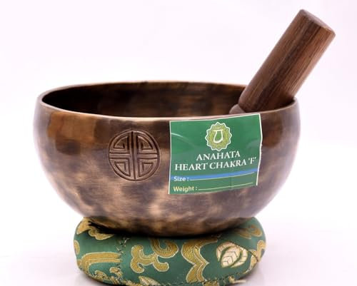 6'' Heart Chakras F Note Tuning Bowl-Full Moon Bowl-Handmade Tibetan Moon Bowl