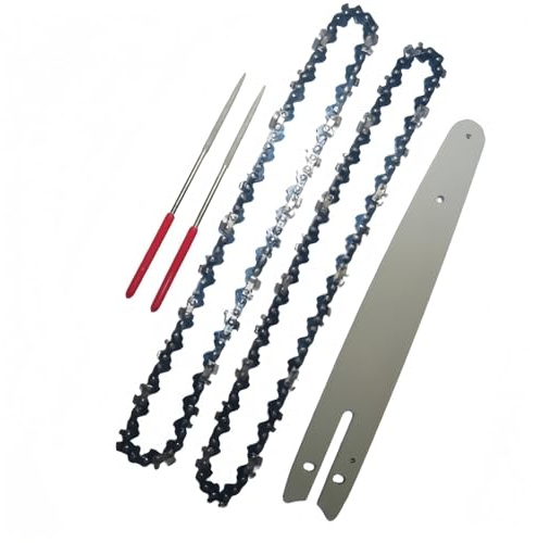 ByoBLu Lot de 5 Mini chaînes de tronçonneuse de 8 Pouces, 1/4 Pouce ; Pas de 0,43 Pouce ; Calibre 45 L, chaînes de tronçonneuse avec 2 Limes