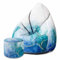 DreamRoots Sitzsack Erwachsene mit Füllung 80x80x120cm - Bean Bag Chair - Sitzsäcke mit Lehne und Hocker und Bezug - Sitzsack Sessel - Chill Sessel Velvet Blue Marmur