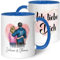 GRAVURZEILE Taza impresa con configuración, diseño de pareja para personalizar, regalo personalizado para parejas y parejas, regalos para él y para él en San Valentín - Color: azul