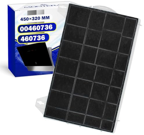 Filtro Campana Extractora Carbon Activo el Marco para Campana Extractora 450x320x40 mm con Código Original 00460736 460736 para Siemens para Bosch para Balay - MONTERAL