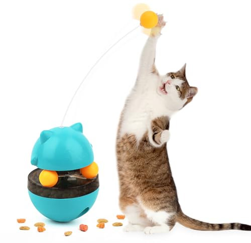 Interaktives Katzen Spielzeug Selbstbeschäftigung, Langsames Futtermittel für Katzen zur Förderung der Magen-Darm-Verdauung, König des Interaktiven Katzenspielzeugballs, Automatisches Katzenspielzeug