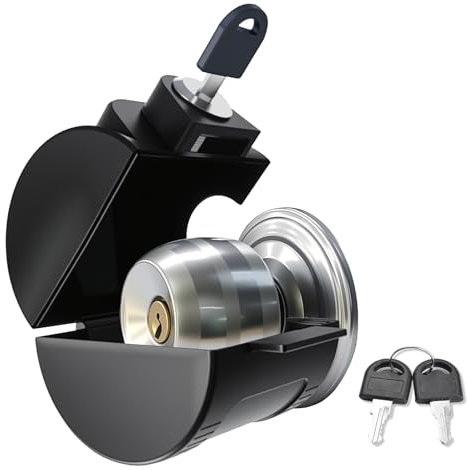 PILISPARK Door Knob Lock-Out Device – Prevents Turning of Door Knob and Access to Keyhole, Can be Used for Home Rentals, Evictions, Job Sites & More – Keyed Alike (Black)
