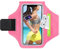 GlasFlength Brassard de sport universel pour téléphone portable - Avec poche pour écouteurs - Support pour téléphone portable - Pour iPhone 15/14/13/12/Samsung Galaxy S24/S23 Huawei Xiaomi (rouge rose
