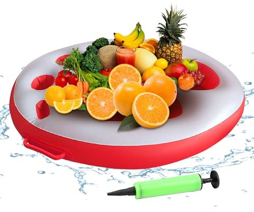 WJnflQN Pool Drink Floats - 9 Holes Inflatable Cup Holder,Foldable Tray with Pump Beverage Organizer Large for Birthday Hot Tubs Outdoor Water Family Poolside Travel Deck Beach Picnic