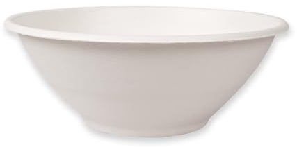 FRANZ MENSCH 50 Stück NATUREStar Schüsseln, rund | Zuckerrohr, Packung, weiß, V: 1200ml, Ø: 19,5cm, H: 7,5cm, Suppenschalen, Zuckerrohr Suppenteller, Einweggeschirr