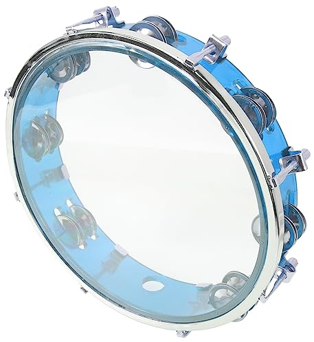 KOMBIUDA Kinder Tamburin Handtrommel Zweireihig Verstellbar Blau Leichtes Percussion Instrument Für Kinder Und Erwachsene Party Musik Zubehör Für Geburtstags Und Festveranstaltungen