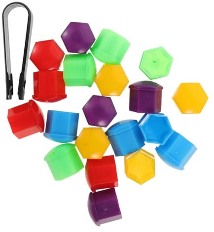 Amosfun 20 Pièces Cache Écrous de Roue Lot de Protection Corrosion et Poussière Décoration Personnalisable pour Moyeu de Facile à Installer Compatible avec Plupart des Modèles de Véhicules