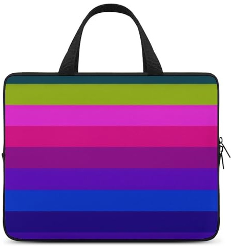 Pride Flag Vivid Color Laptop Sleeve Ultra Sottile Impermeabile 17 Borse per Laptop Borsa Portatile Protettiva Portatile con Cinturino