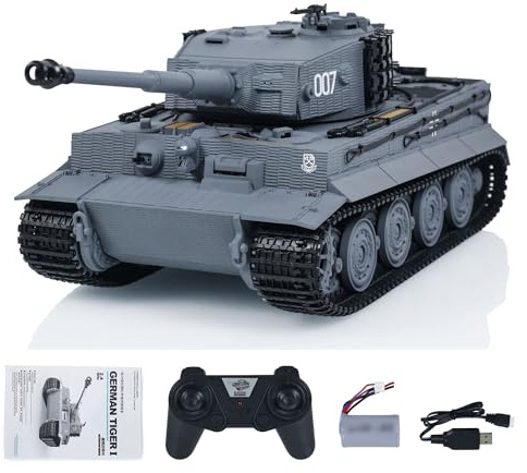 wheelfun 1:24 RC-Kampfpanzer Taigen Tiger I, Militärmodell mit Infrarot | Ferngesteuertes Sammlermodell mit realistischem Design für RC-Hobby-Enthusiasten