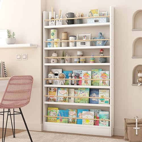uofgcru Porte-revues en Bois pour Bureau et Maison, Support de brochures Peu encombrant au Design d'angle Moderne, pour Livres, journaux-Blanc(120x10x178cm)
