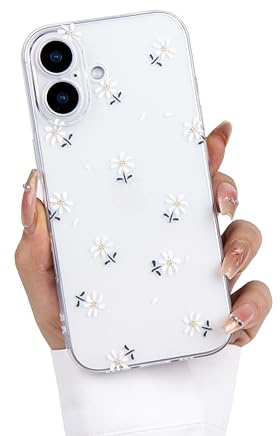 Einaily Hülle für iPhone 17 Case Crystal Clear Handyhülle Mode Chic Blume Muster Ultra Dünn Transparent Klare TPU Silikon Bumper Stoßfest Kratzfest Schutzhülle für iPhone 17 Slim Case Cover