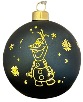 Christmas Inspirations Olaf aus Frozen Weihnachtskugel 10cm beleuchtet Ornament Glaskugel mit LED warmweiß Disney - Offiziell lizenziert, batteriebetriebene Weihnachtsdeko & Sammlerfigur