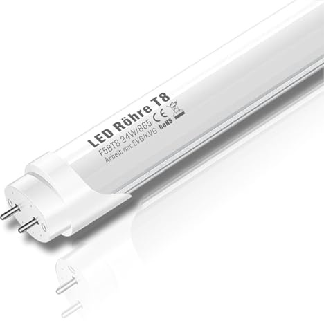 IHYCTV LED Röhre T8 150cm G13, 24W 3885 Lumen, 6500K Tageslichtweiß, Kompatibel mit Vorschaltgerät (EVG/KVG/VVG),Leuchtstofflampe 58W durch LED Ersetzen,4er Pack