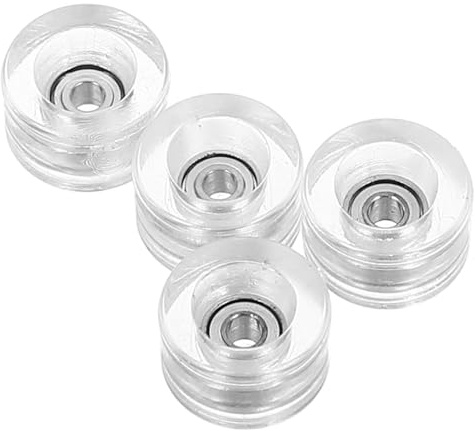 BCOATH 4 Stück Transparente Finger Skateboard Rollen mit Hochleistungskugellagern Leichtgängige Ersatzräder für Fingerboards Skateboard Zubehör für Professionelles Training