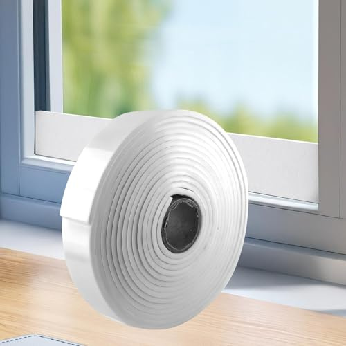 5m × 3.5cm Fenster Kondensationsabsorber Streifen – Weißer Selbstklebender Saugfähiger Filzstreifen, Anti-Kondenswasser für Fenster