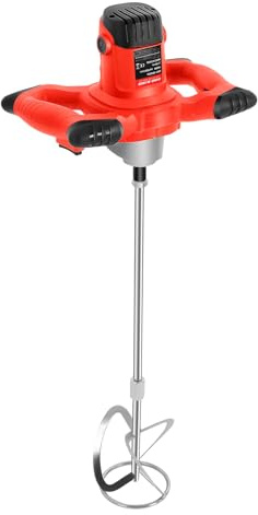 Rührgerät 1500W Elektro Betonmischer 6-Stufen Getriebe 330-930 U/min Profi Rührwerk Mörtelrührer Farbmischer mit S-Flügel Betonmischer für Zement Farbe Bau