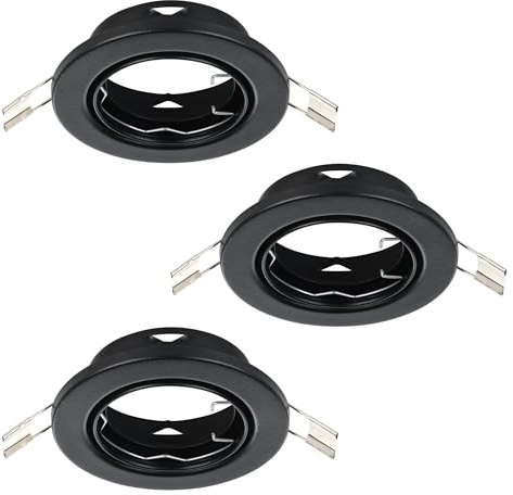 EGLO 3er Set Einbaustrahler Agulo 1, Spot Deckenleuchte schwenkbar | runder Einbauspot ohne Leuchtmittel, Deckenstrahler aus schwarzem Stahl, GU10 Fassung, Ø 8,6 cm
