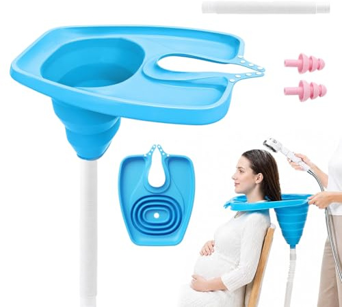 Lavabo mobile per capelli, pieghevole, portatile, con drenaggio, per anziani, saloni, donne incinte, bambini
