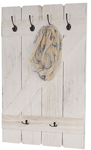 Mendler Wandgarderobe HWC-D13AM 6 Haken 91x60cm - weiß shabby | Garderobe, Garderobenpaneel