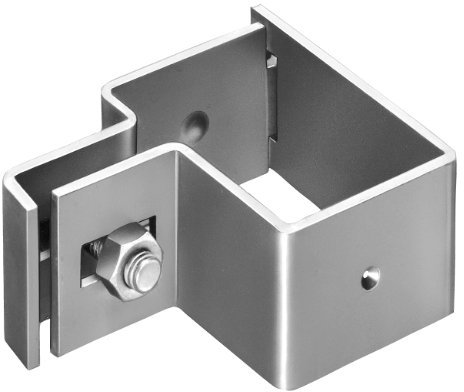 Alberts 656805 Morsetto terminale, per pali quadrati, zincato a caldo, M8 x 30 mm