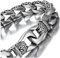 URBAN JEWELRY Sagenhaftes Edelstahl Herren Glieder Armband Silber Schwarz 23 cm (Mit Marken Geschenkschachtel)