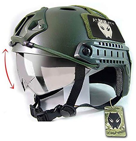 ATAIRSOFT Airsoft Helm Tactical SWAT Army Militärstil Helm PJ Typ Fast Combat mit Schutzbrille Airsoft Ausrüstung Maske für CQB Schießen Airsoft Paintball